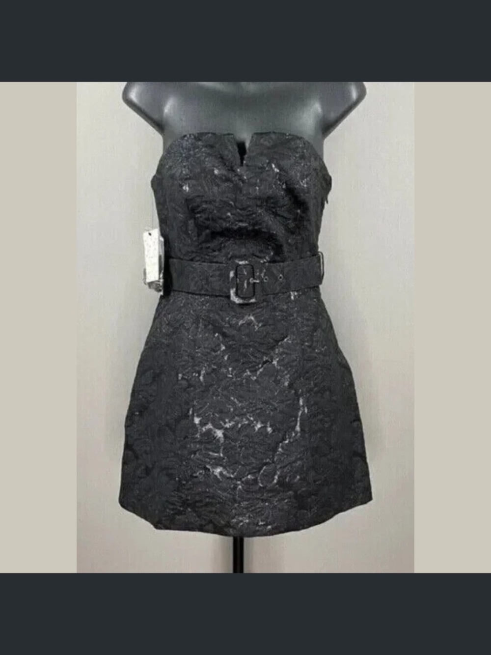 NEW Free People Dress Womens 2 black floral strapless cocktail preppy boho
